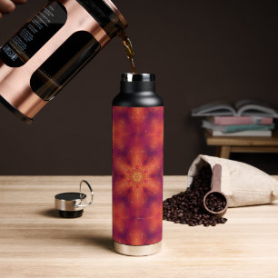 Botella De Agua Flamante Fiery Phoenix Quemando Copo de Nieve
