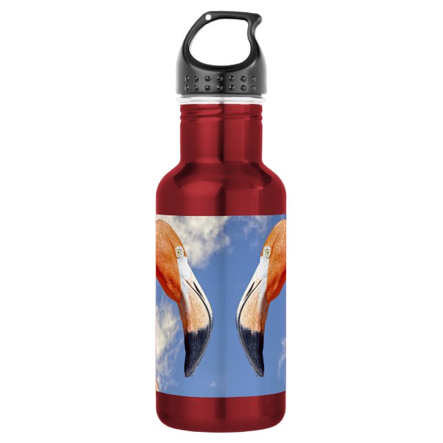 Botella De Agua flamenco del Caribe corazón de amor (Anverso)
