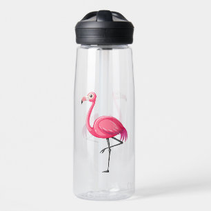 Botella De Agua Flamenco Rosa en Estilo de Dibujos Animados
