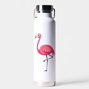 Botella De Agua Flamenco Rosa en Estilo de Dibujos Animados