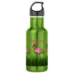Botella De Agua Flamencos En La Hierba
