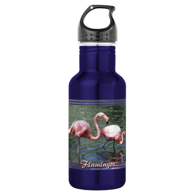 Botella De Agua Flamencos rosados (Anverso)