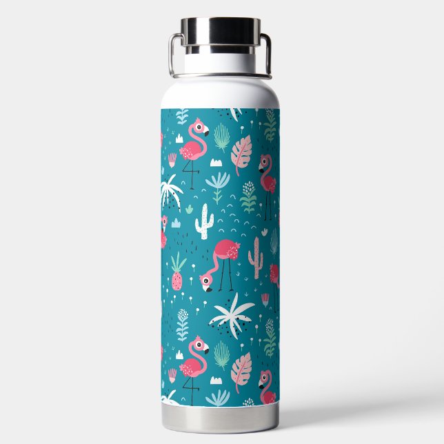 Botella De Agua Flamencos tropicales (Parte trasera)
