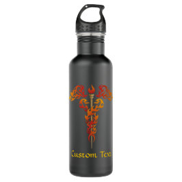 Botella De Agua Flames Caduceus
