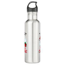 Botella De Agua Flaming Snowman Christmas Insulated Holiday