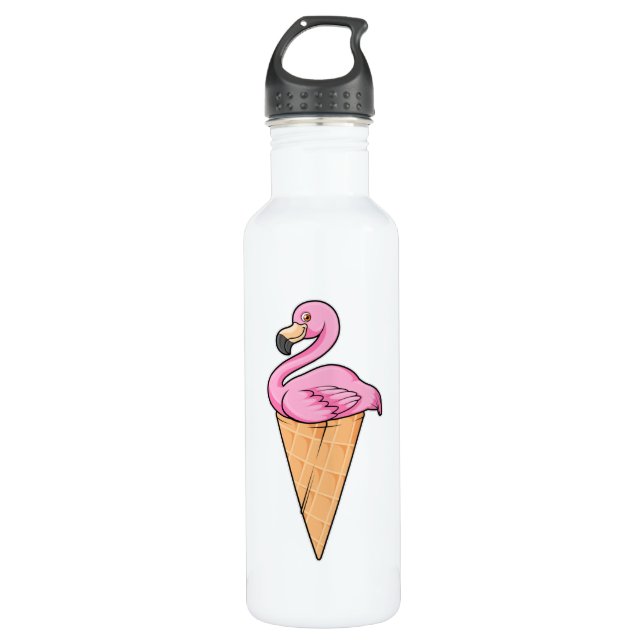 Botella De Agua Flamingo con crema de helado (Anverso)