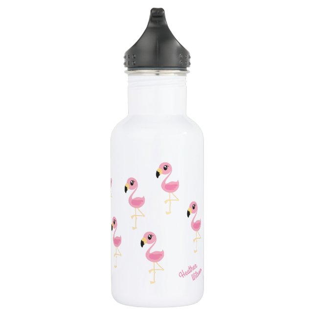 Botella de agua Flamingo Cute Kids con nombre (Derecha)