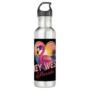 Botella De Agua Flamingo de Key West Florida