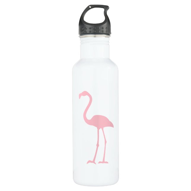 Botella De Agua Flamingo negro y rosa (Anverso)