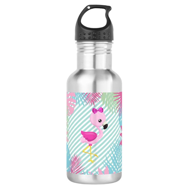 Botella de Agua Flamingo Rosa (Anverso)