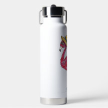 Flamingo rosa dulce y caprichoso en los patines