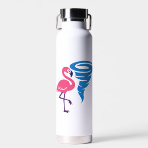 Botella De Agua Flamingo Tornado Audaz Arte Gráfico Moderno