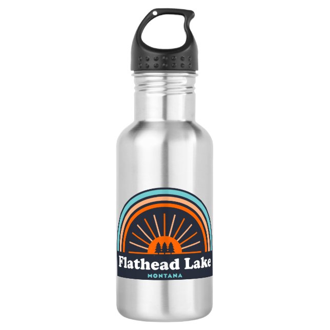 Botella De Agua Flathead Lake Montana Rainbow (Anverso)