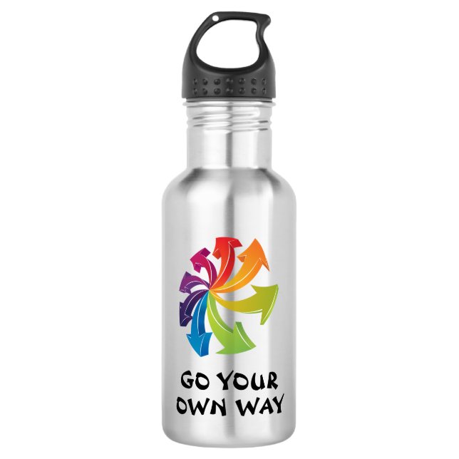 Botella De Agua Flechas de arcoiris - Ve a tu propio camino (Anverso)