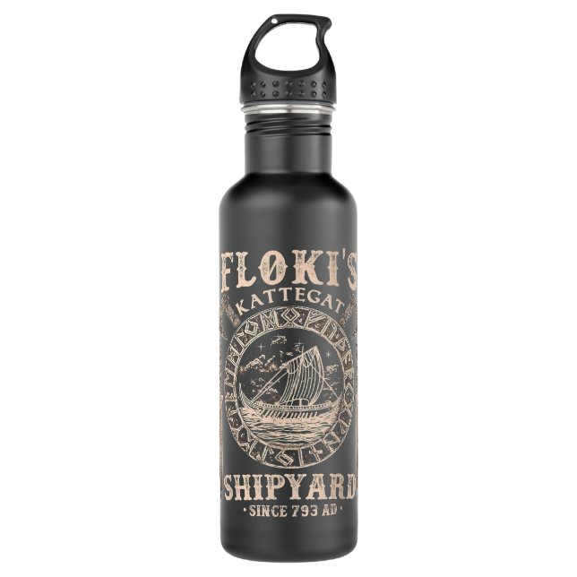 Botella De Agua Flokis Shipyard Kattegat Viking Ship and Sword  Gi (Anverso)