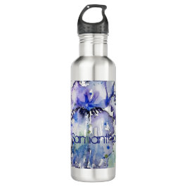 Botella De Agua Flor azul Iris Art Flor acuática floral 710