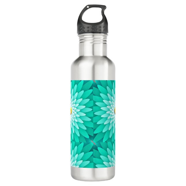 Botella De Agua Flor azul Mandala-68566 (Anverso)