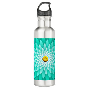 Botella De Agua Flor azul Mandala-68566