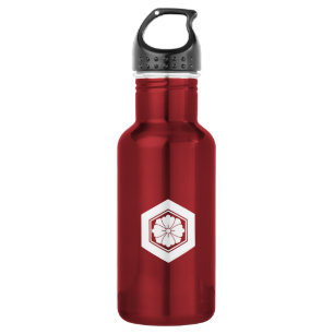 Botella De Agua Flor cuadrada con espadas en caparazón de tortuga