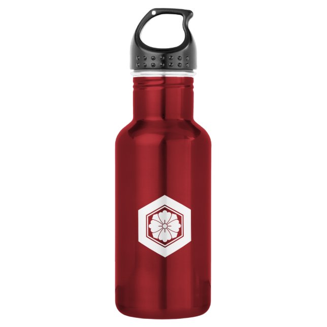 Botella De Agua Flor cuadrada con espadas en caparazón de tortuga (Anverso)