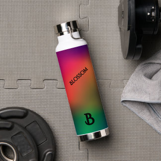 Botella De Agua Flor de Arcoíris Personalizada