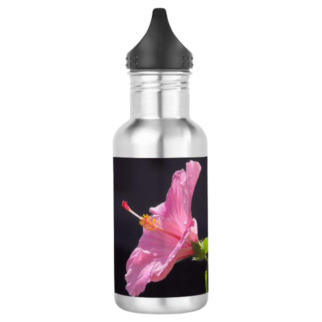 Botella De Agua Flor de Hibisco de Perfil (Izquierda)