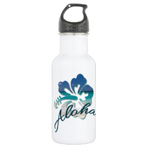 Botella De Agua Flor de Hibiscus Aloha Hawaii