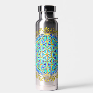 Botella De Agua Flor de la Vida - Adornos de Flor Vintage 1