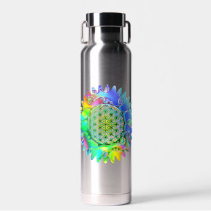 Botella De Agua Flor de la Vida - Flor Geométrica 4