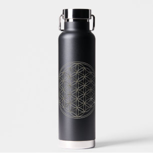 Botella De Agua FLOR DE LA VIDA - Geometría Sagrada Estilo Plata