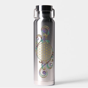 Botella De Agua Flor De La Vida - Ornamentos Espirales 1