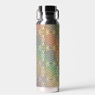 Botella De Agua FLOR DE LA VIDA - patrón grunge 1