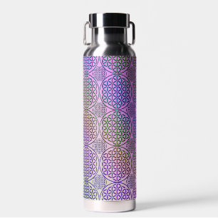Botella De Agua FLOR DE LA VIDA - patrón grunge 3