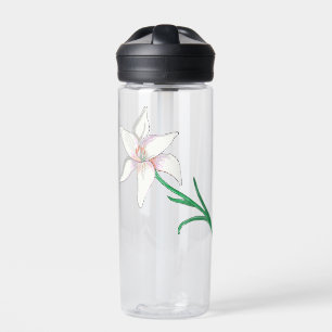 Botella De Agua Flor de Lirio Blanco