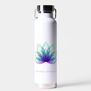 Botella De Agua Flor de Lotus azul morado verde personalizado