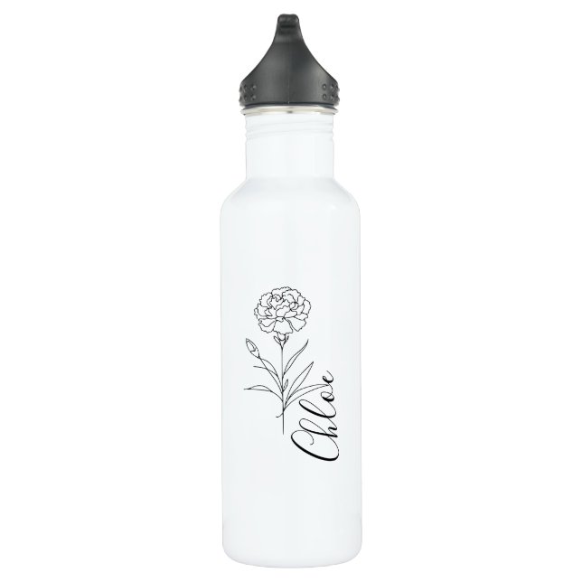 Botella De Agua Flor de natalidad personalizada en enero de carnac (Derecha)