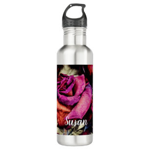 Botella De Agua Flor de rosas rojas