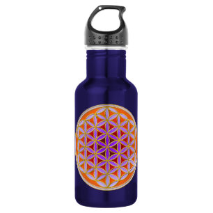 Botella De Agua Flor De Vida - Estilo De Botón 04
