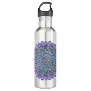 Botella De Agua Flor De Vida - Mandala Estilo India 2