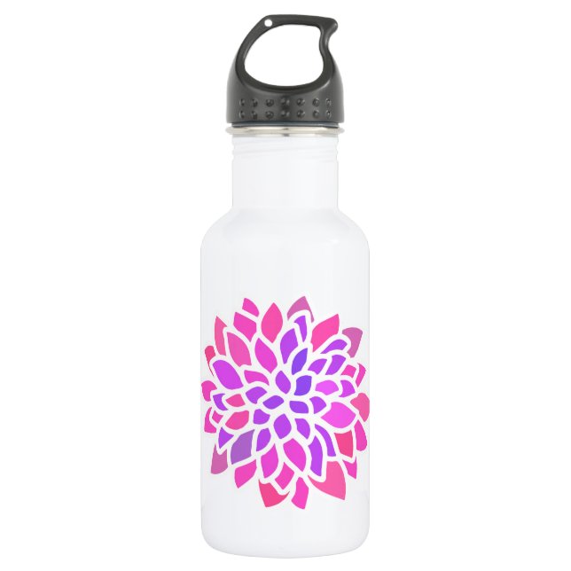 Botella De Agua Flor Hippie Rosa Retro Moderno (Anverso)