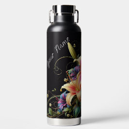 Botella De Agua Flor lirio personalizada