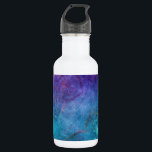 Botella De Agua Flor Lotus elegante y turquesa<br><div class="desc">Relieve metalizado de flores de color turquesa,  azul acuático y verde. Este patrón floral es simbólico del budismo espiritual.</div>