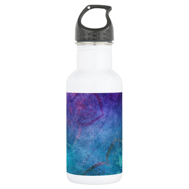 Botella De Agua Flor Lotus elegante y turquesa (Anverso)