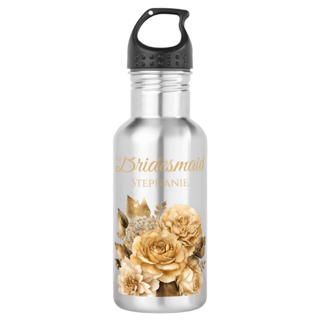 Botella De Agua Flor neutra Bouquet-Bridesmaid- (Anverso)