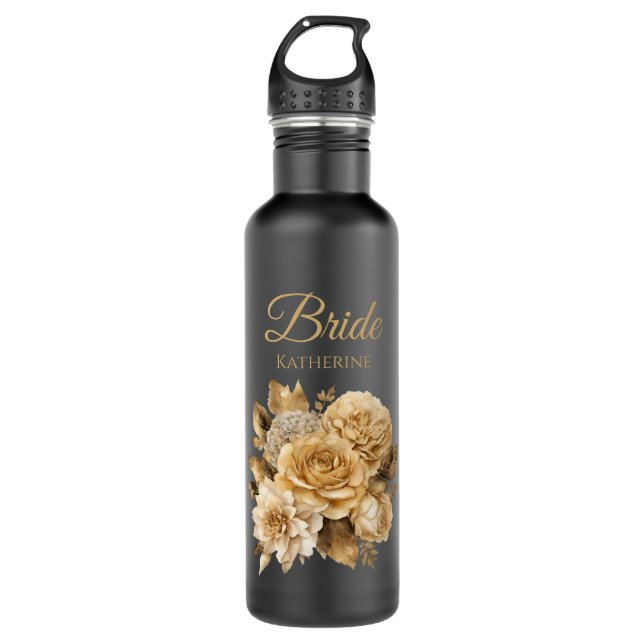 Botella De Agua Flor neutra Bouquet-novia- (Anverso)