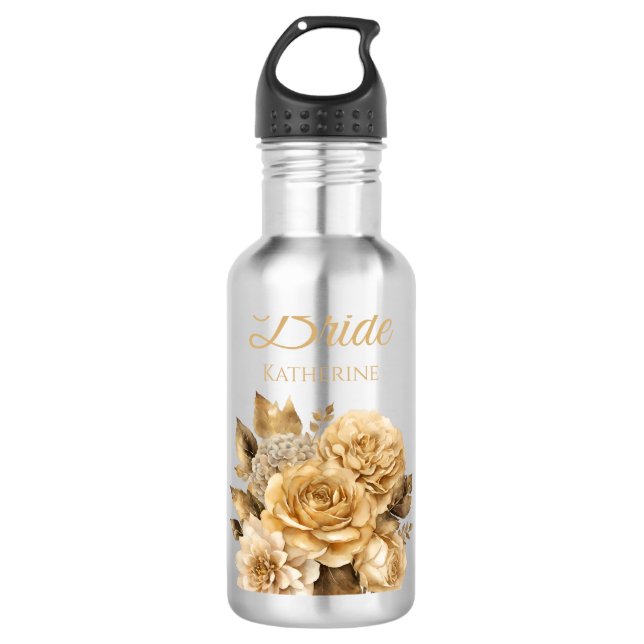Botella De Agua Flor neutra Bouquet-novia- (Anverso)