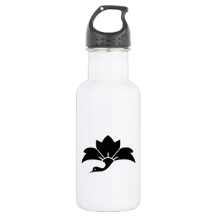Botella De Agua Flor rombólica en forma de grulla de hojas puntiag