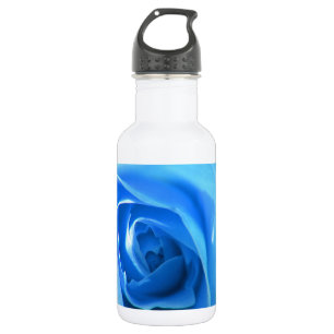 Botella De Agua flor rosa azul elegante, moderna y fresca.