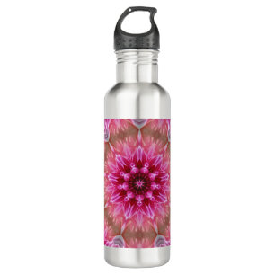 Botella De Agua Flor rosa Kaleidoscope Mandala-43895