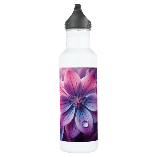 Botella De Agua Flor rosa Lilac y Primavera Púrpura (Derecha)